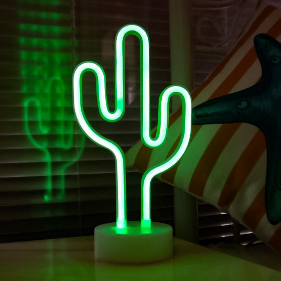 lampara neon cactus - Moras Ropa y Accesorios